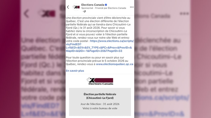 Publication d'Élections Canada.