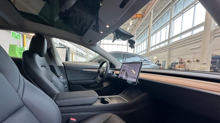 Inside view of an electric car.