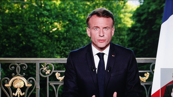 French President Emmanuel Macron addressed on television.