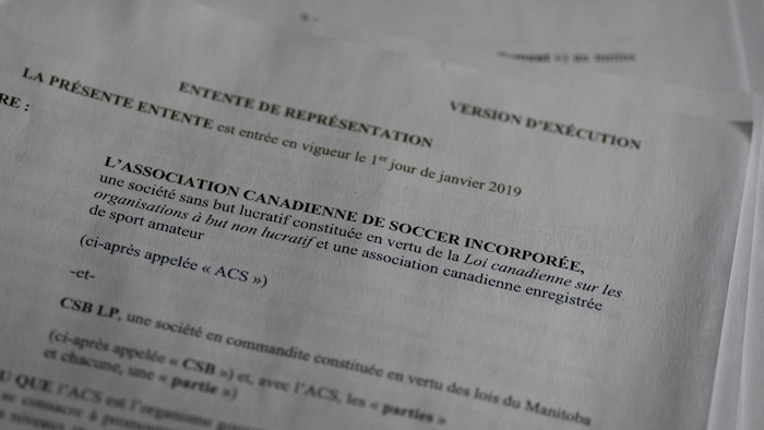Extrait de l'entente entre CSB et Canada Soccer.