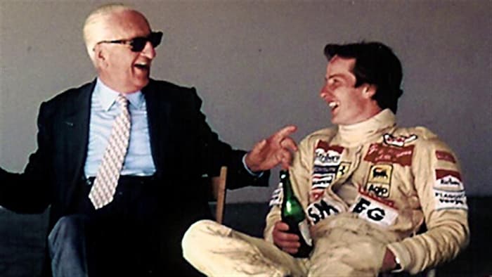 Enzo Ferrari et Gilles Villeneuve.