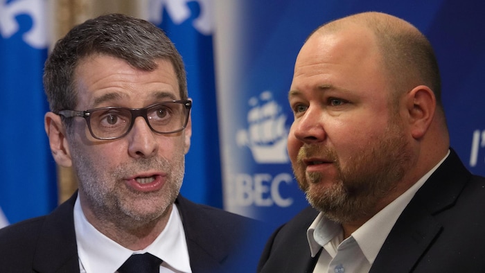 Montage de deux photos, l'une d'Éric Duhaime et l'autre de Claude Villeneuve.