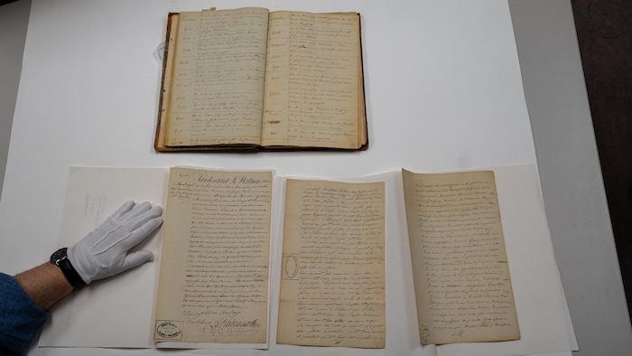 Des greffes de notaire du 18e siècle.