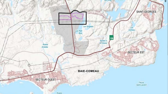 Une carte de l'emplacement potentiel du complexe d'usine d'Hy2gen.