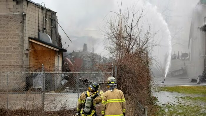 Des pompiers en intervention.