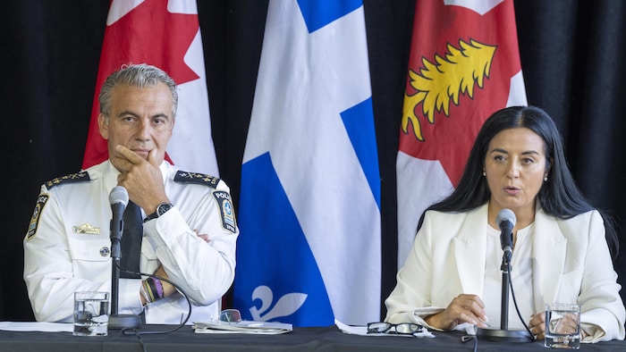Fady Dagher et Soraya Martinez Ferrada en point de presse.