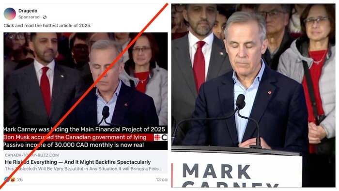 A screenshot of a fake CBC ad on Facebook.