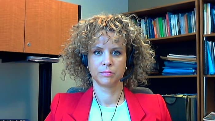 Fanny Tremblay-Racicot lors d’une entrevue en visioconférence.