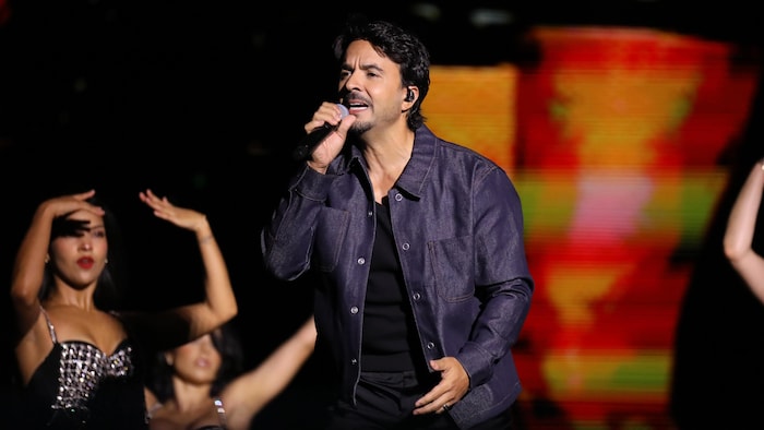 Luis Fonsi était entouré de danseurs sur scène.