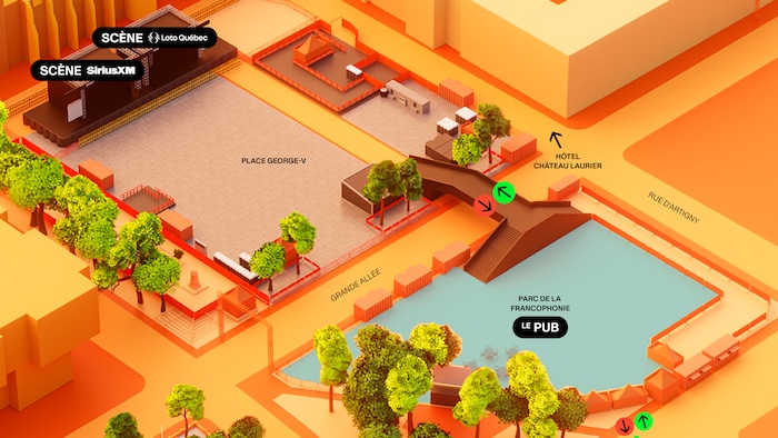 Le nouveau pub du Festival d'été est installé au Parc de la francophonie.