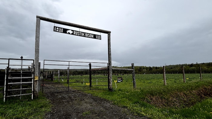 L'entrée de la ferme Rustik bison