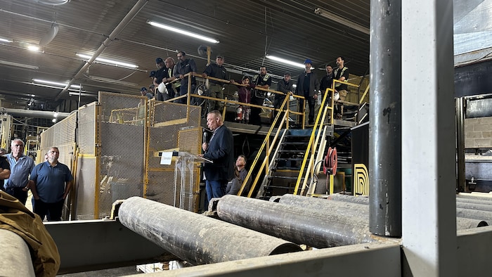 Martin Lavoie, président-directeur général du Groupe Damabois, photographié lors de l'annonce.