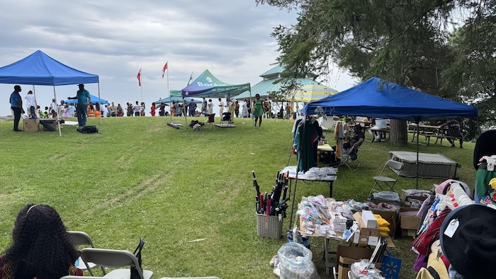 Stands lors du festival africain de Sudbury.