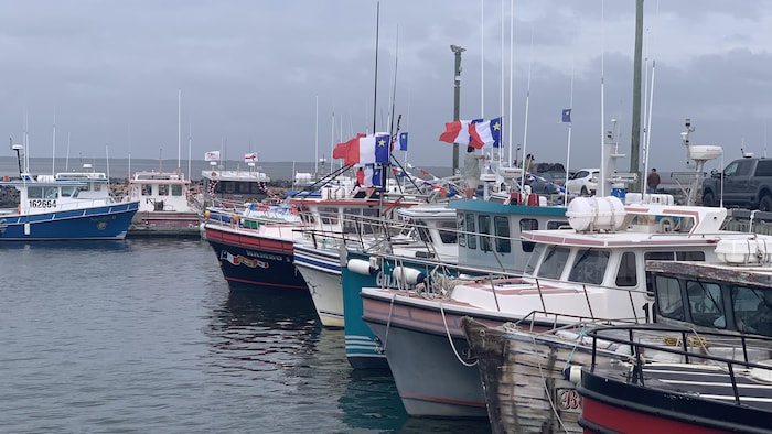 Des bateaux au quai de Pigeon-Hill.