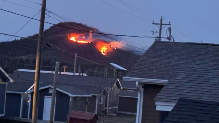 Le feu à flanc de colline.
