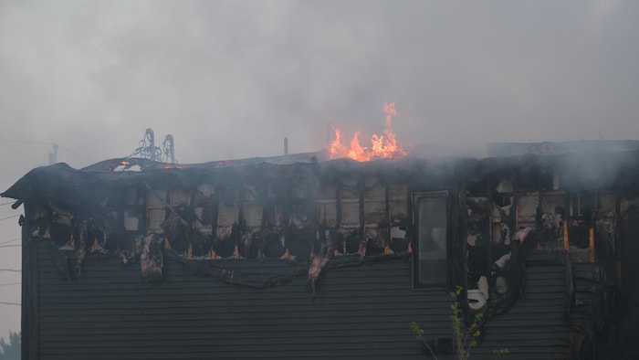 A fire devastation of houses in row in Saint-Maurice A fire devastation of houses in row in Saint-Maurice