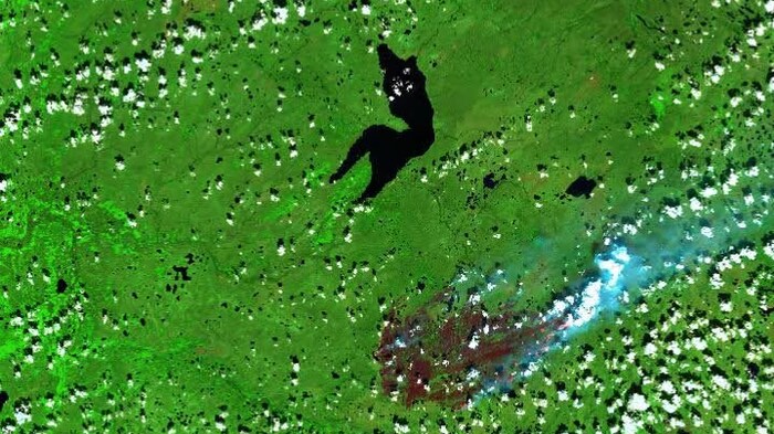 Une image satellite d'un feu.