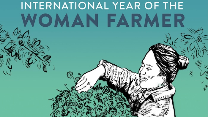 Une affiche présentant une femme agricultrice.