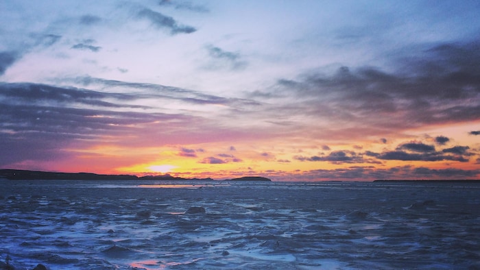 Coucher de soleil sur le fleuve St-Laurent