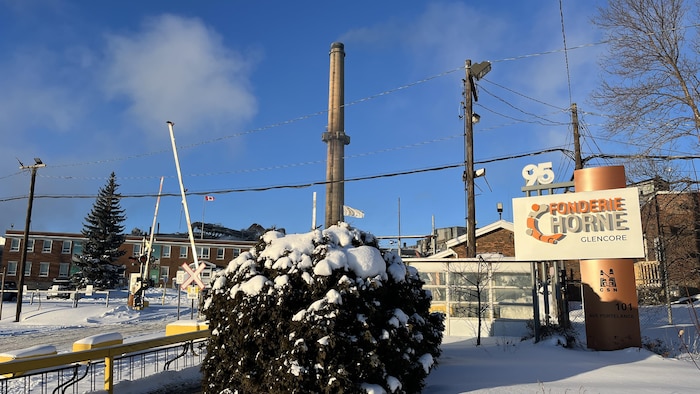 Le site de la Fonderie Horne en hiver.