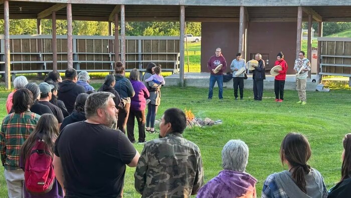 Evacuees from Sambaa K'e are taking part in Fort Simpson's community events to keep busy while they wait for news. (Submitted by Mike Squirrel)