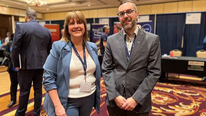 Portrait de Sandra Gauthier de Fourchette bleue et Dave Parent de Metro au Salon Fourchette bleue 2024