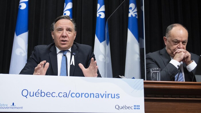 François Legault et Christian Dubé en point de presse.