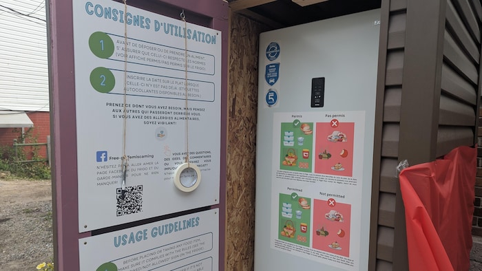 Les consignes d'utilisation du frigo communautaire.