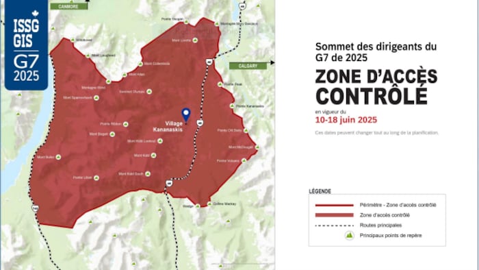 carte de la zone interdite à Kananaskis