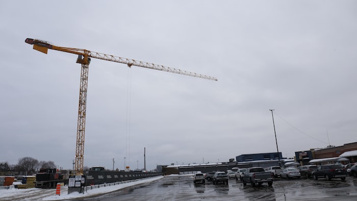 Une grue sur un chantier.
