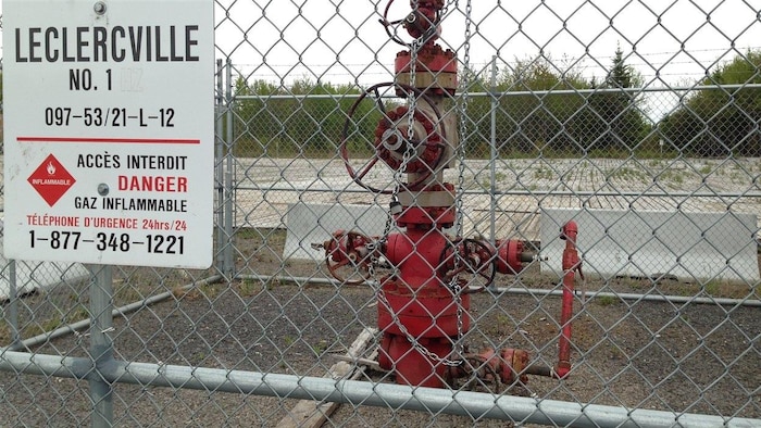 Un puits de gaz de schiste à Leclercville.