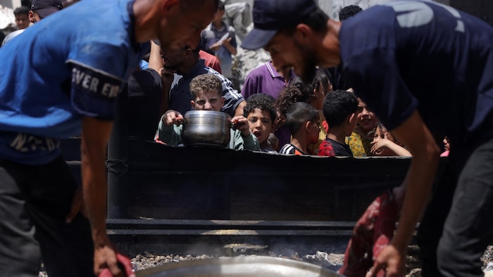Distribution de nourriture à Gaza.