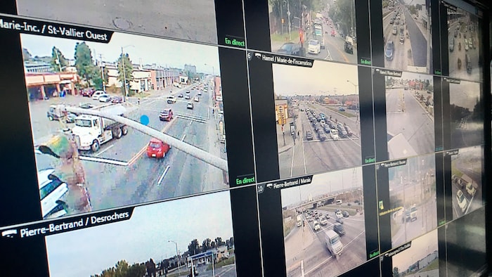 Plusieurs caméras de surveillance sont installées aux divers feux de circulation de la ville de Québec.