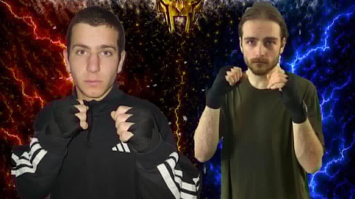 Affiche de combat montrant Anthony Zhaker et Alexis Cadieux, en position de combat.