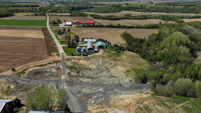 Le lieu du glissement de terrain de Sainte-Monique, un an plus tard.