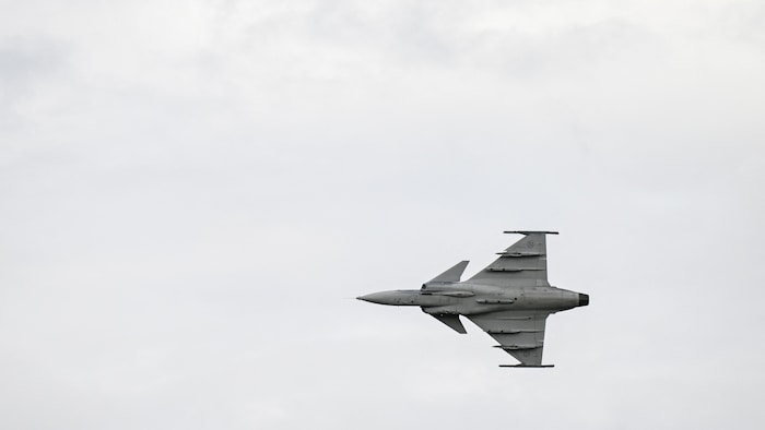 Un avion de combat Gripen E.