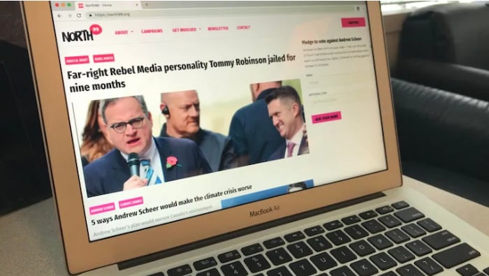 Un écran d'ordinateur ouvert sur le site Internet de North99.