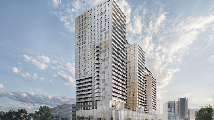 Un immeuble de 28 étages.