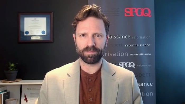 Guillaume Bouvrette lors d’une entrevue en visioconférence.
