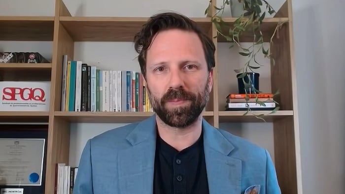 Guillaume Bouvrette lors d’une entrevue en visioconférence.