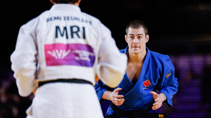 Guillaume Gaulin en plein combat face à son adversaire.