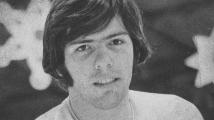Photo en noir et blanc de Guy Chouinard à l’époque où il évoluait avec les Remparts de Québec.