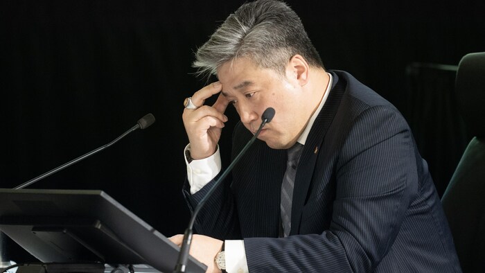 Han Dong appears as a witness at the Public Inquiry Into Foreign Interference in Federal Electoral Processes and Democratic Institutions, Tuesday, April 2, 2024 in Ottawa.  