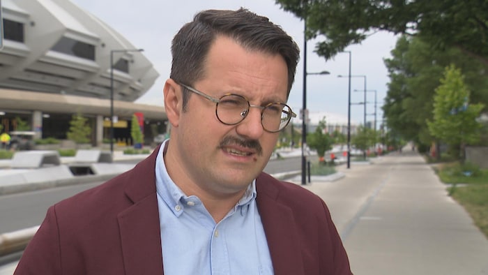 A politician in the street.