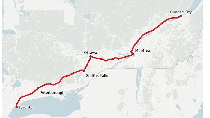 The federal government is set to announce plans for a train linking Toronto with Quebec City. 