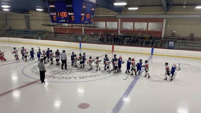 Joueurs de Hockey mineur.