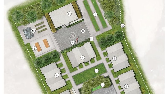 Plan 2D vu de haut du futur village pour vétérans.