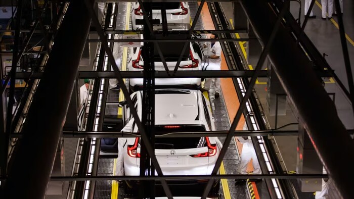 Une chaîne de montage d'une usine de voitures de Honda.