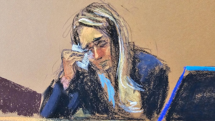 Hope Hicks pleure lors de son témoignage (dessin de cour).