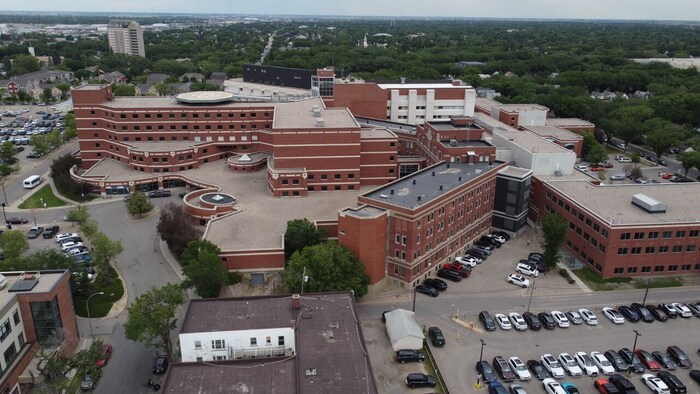 Vue aérienne de l'Hôpital général de Regina.